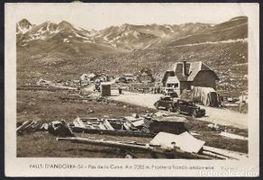 Postais: POSTALES - ANDORRA. VALLS D'ANDORRA. ENCAMP. VISTA GENERAL. AL FONDO RADIO ANDORRA.